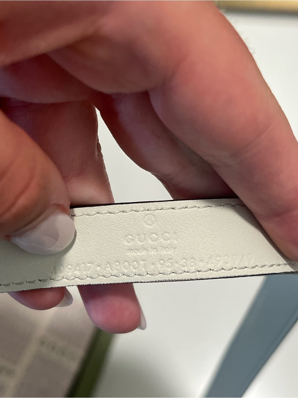 Gucci Cream Leather Double G Belt with Gold Hardware - Size 95 - Picture 9 of 9